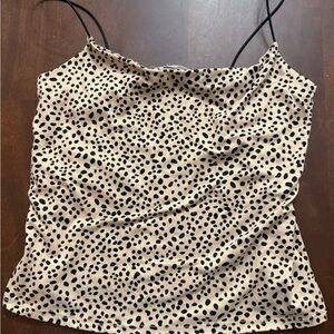Gaze Black and Tan Spotted Camisole